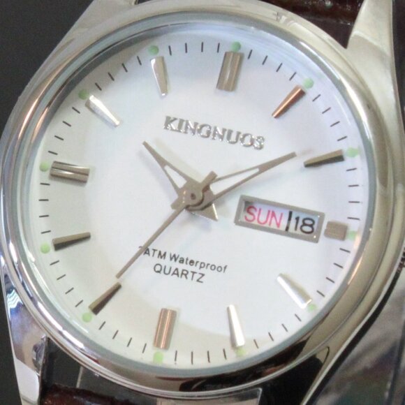 Women\'s Contemporary Dress Watch Silver With Brown Strap 28mm main image 10
